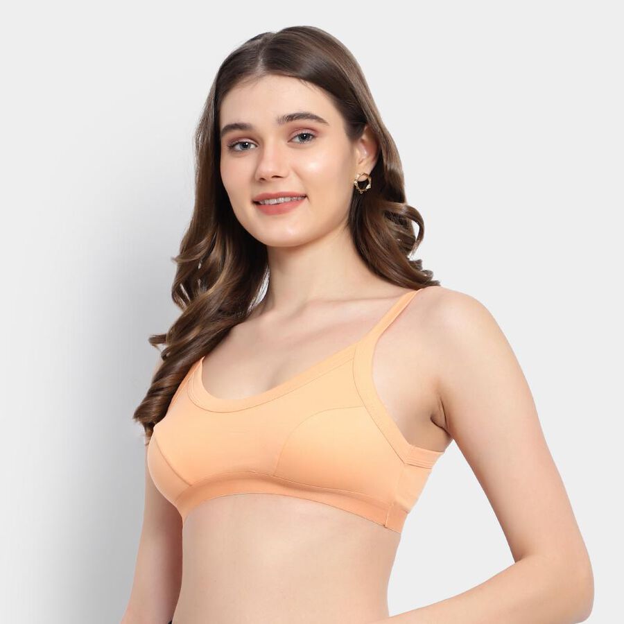 Ladies' 100% Cotton Bra, Peach, large image number null